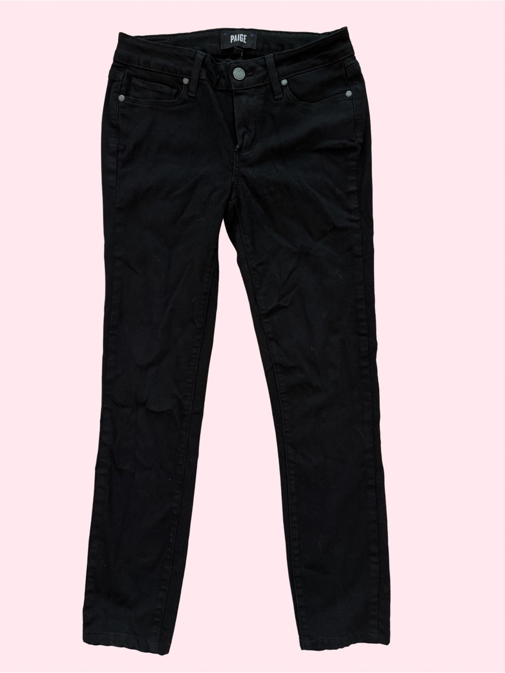 PAIGE Black High-Rise Straight Jeans